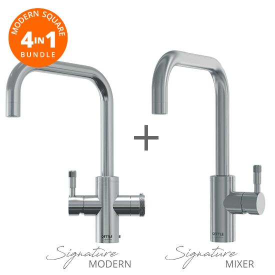 QETTLE Q9263BUN Signature Modern 2L 4 in 1 Square Single Lever Tap Bundle