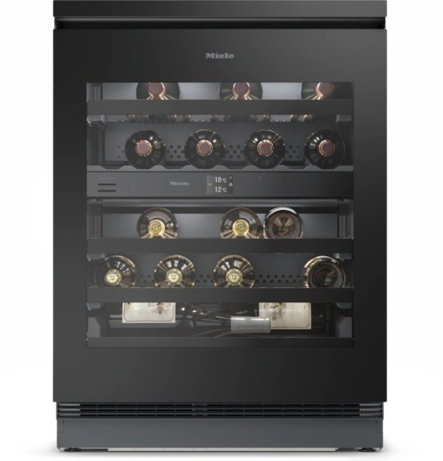 Miele KWTUS 7074 F Built-under wine conditioning unit Obsidian Black glass