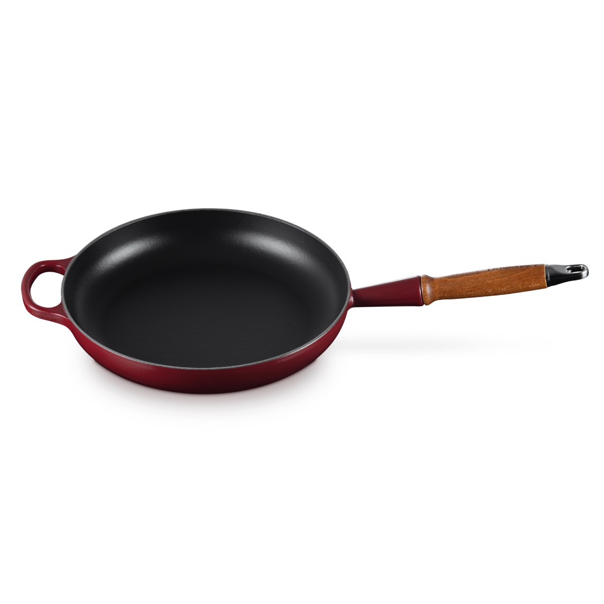 Le Creuset 20258289490422 28cm Signature Frying Pan with Wooden Handle - Garnet