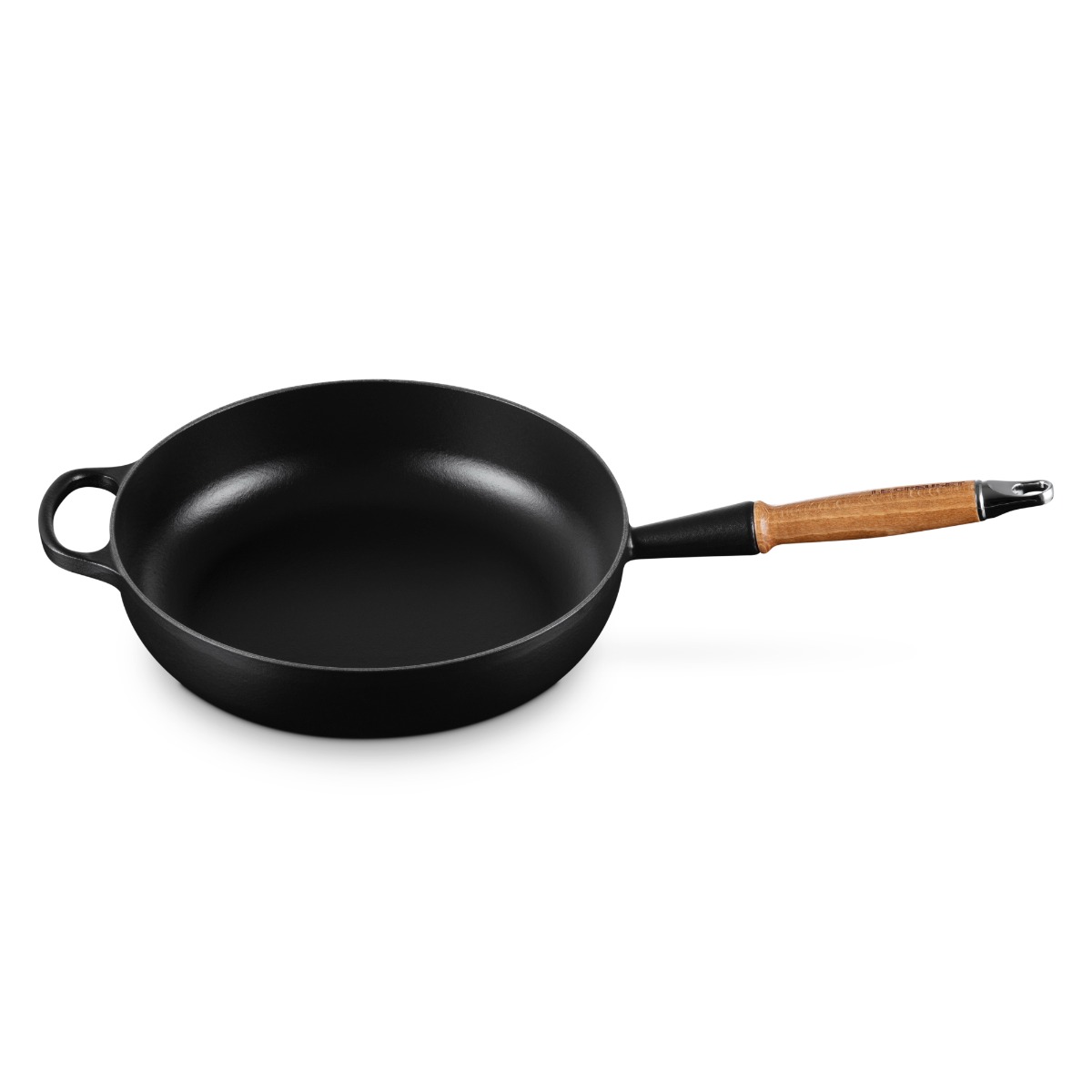 Le Creuset 20259280000422 28cm Cast Iron Sauté Pan with Wooden Handle - Satin Black