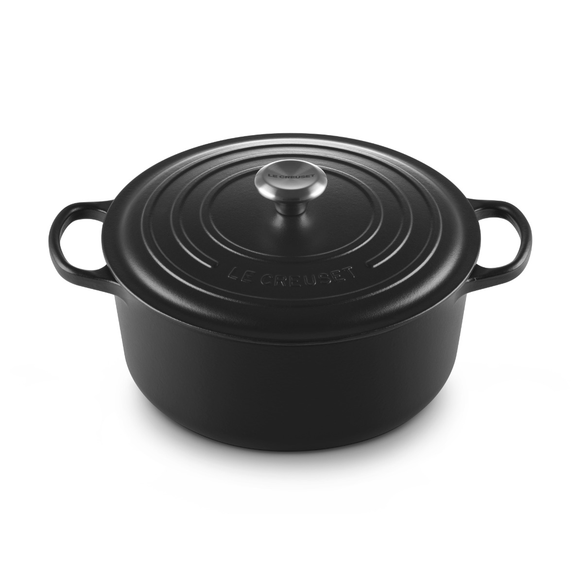 Le Creuset Signature Cast Iron 28cm Round Casserole - Satin Black