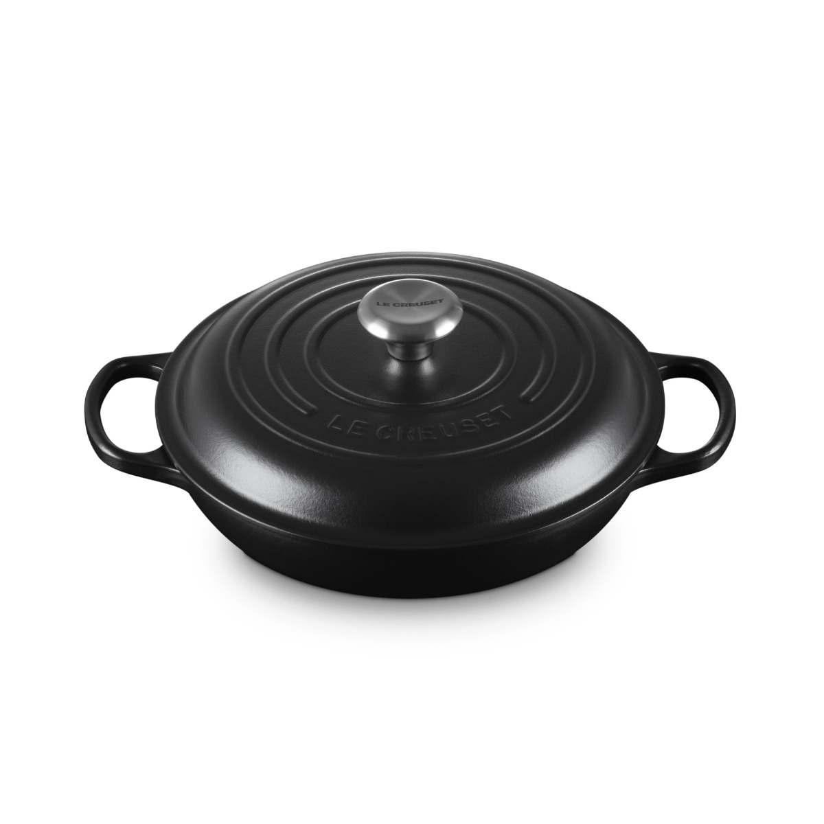 Le Creuset Signature Cast Iron 26cm Shallow Casserole - Satin Black