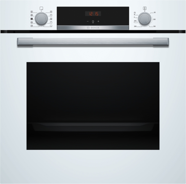 Bosch HQA534BW3B Series 4 Built-In Single Oven with added steam function - White