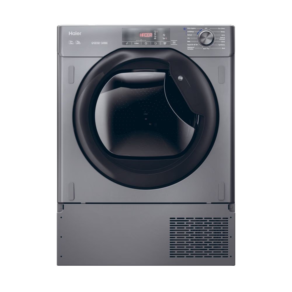 Haier HDB4 H7A2TBERX80 Integrated 7kg Heat Pump Dryer - Graphite