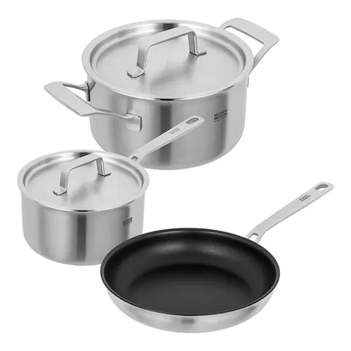 Kuhn Rikon 37882 Culinary Fiveply 3 Piece Mixed Pots & Pans Set