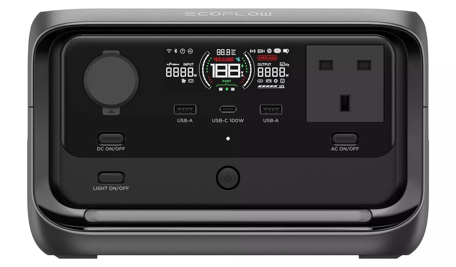 Ecoflow 379154 EFRIVER3Plus-UK-CBOX RIVER 3 Plus Portable Power Station - 286Wh