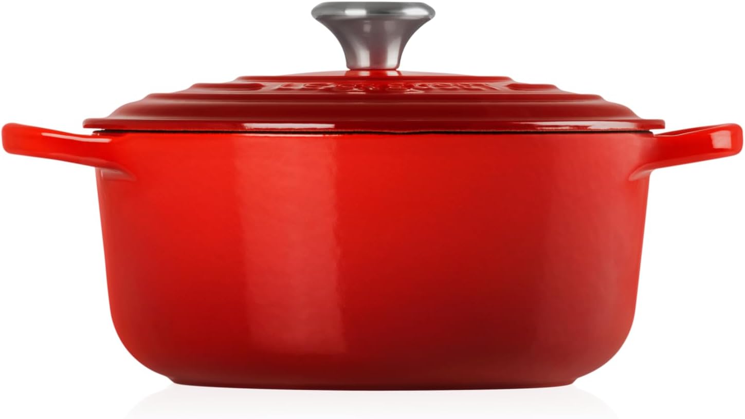 Le Creuset 21177200602430 20cm Signature Cast Iron Round Casserole - Cerise