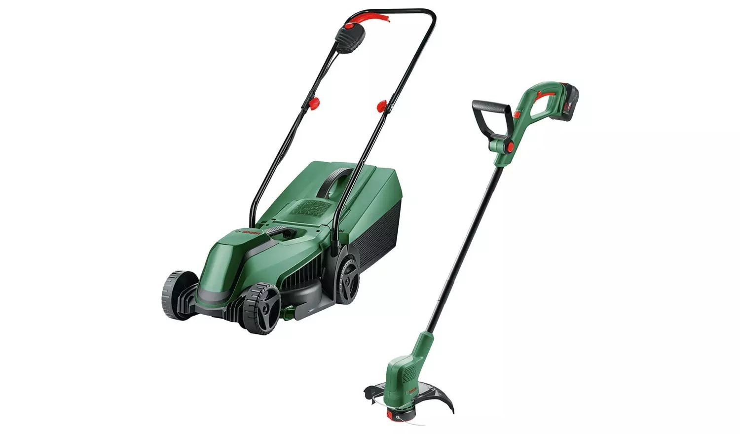 Bosch Garden 06008B9D71 Cordless Rotary Lawnmower and Grass Trimmer - 18V - Green