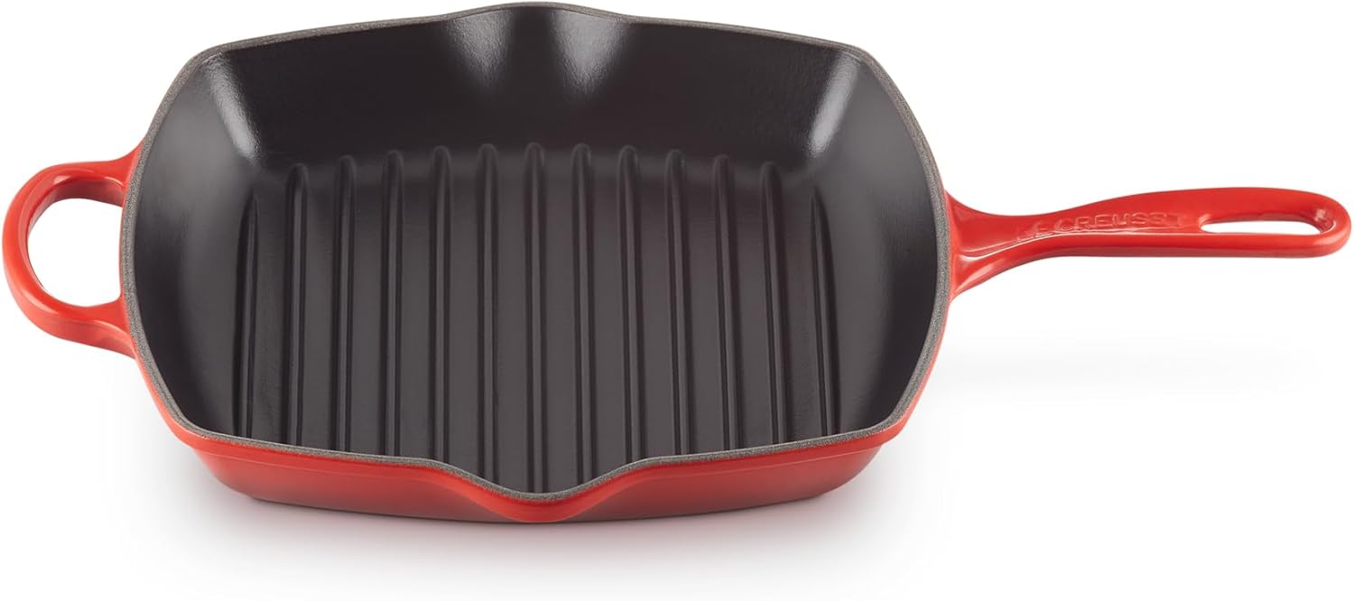 Le Creuset 20183260600422 Signature 26cm Cast Iron Square Grillit - Cerise