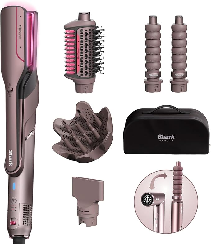 Shark FlexFusion HD652SUK Straight 5-in-1 Air Styler & Dryer & Ceramic Straightener with Case