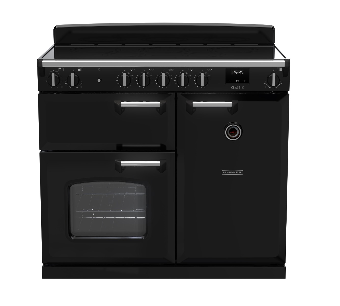 Rangemaster CL100EIPGBL/CM1 Classic 100cm Induction Range Cooker - Black