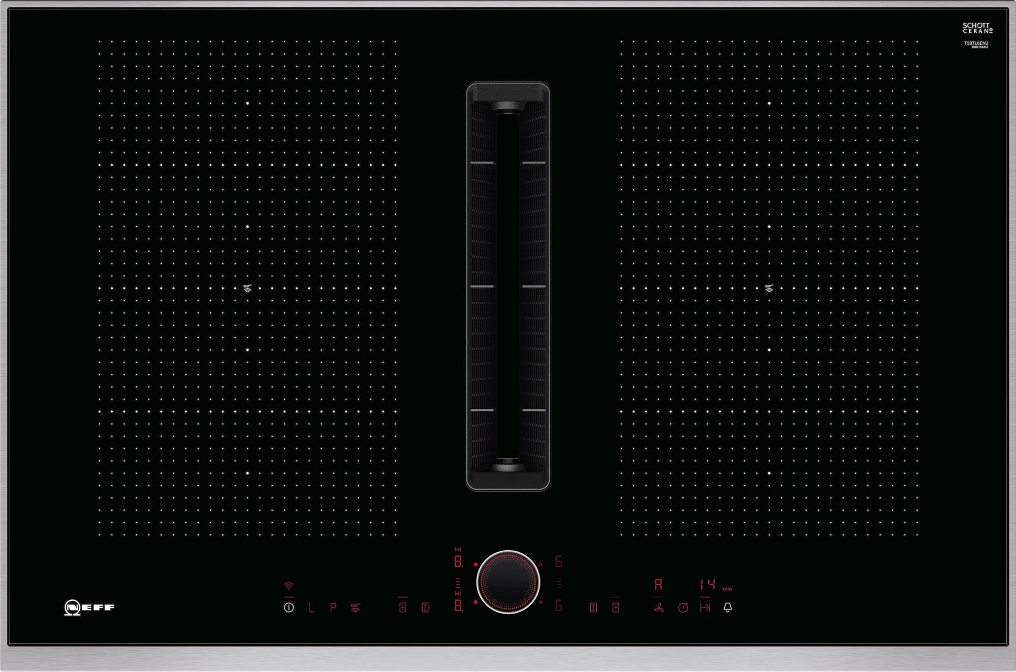 Neff T58TL6EN2 80cm Induction Hob with Integrated Ventilation System-Black