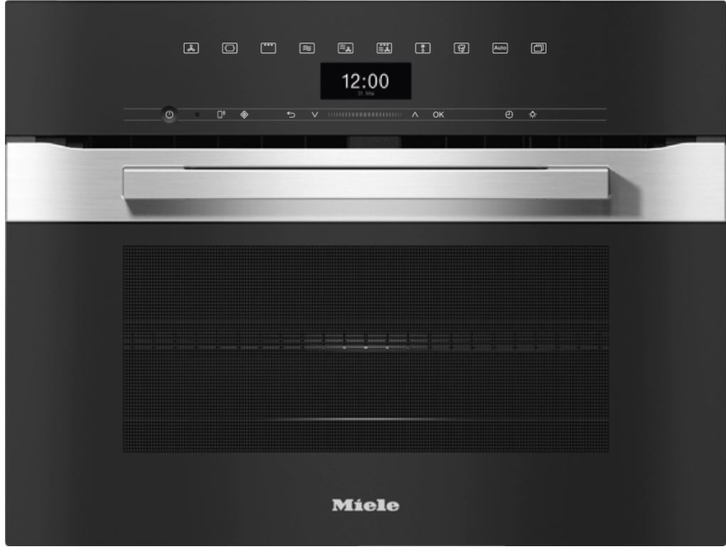 Miele H7440BM Compact Microwave Combination Oven With A Seamless Design - Clean Steel