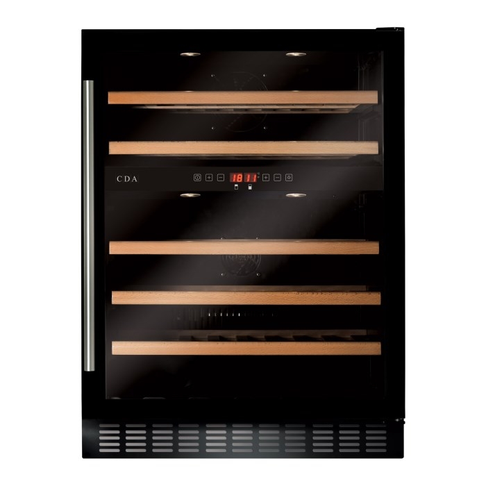 CDA FWC604BL 60cm Dual Zone Freestanding Under Counter Wine Cooler 