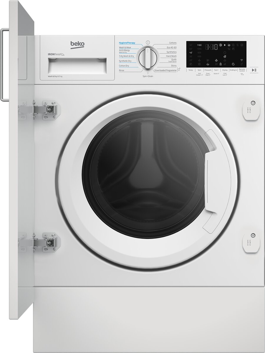 Beko WDIK854441 Integrated Dry Washer Dryer with SteamCure 