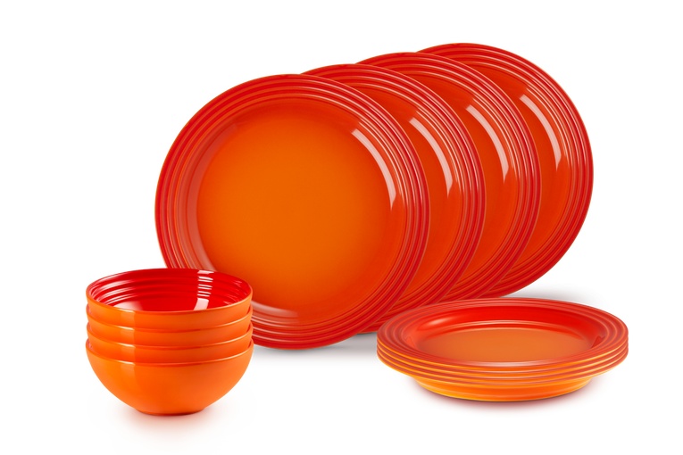 Le Creuset 79351000907081 12 piece Dinnerware Set - Volcanic