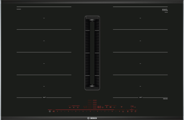 Bosch PXX875D67E 80cm Induction Hob with Integrated Ventilation System-Black