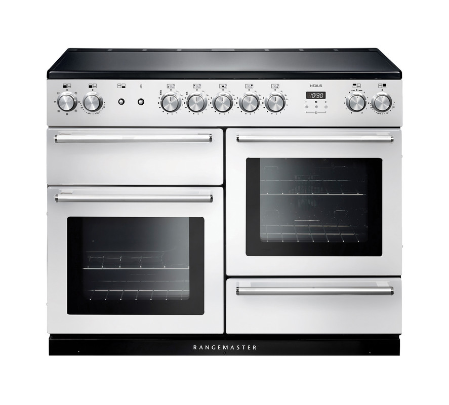Rangemaster NEX110EIWH/C Nexus Electric Induction 110 Range Cooker White Chrome
