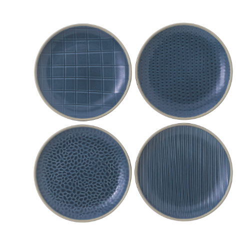 Royal Doulton 40034515 Maze Grill Plate 16Cm Mixed Blue Set Of 4