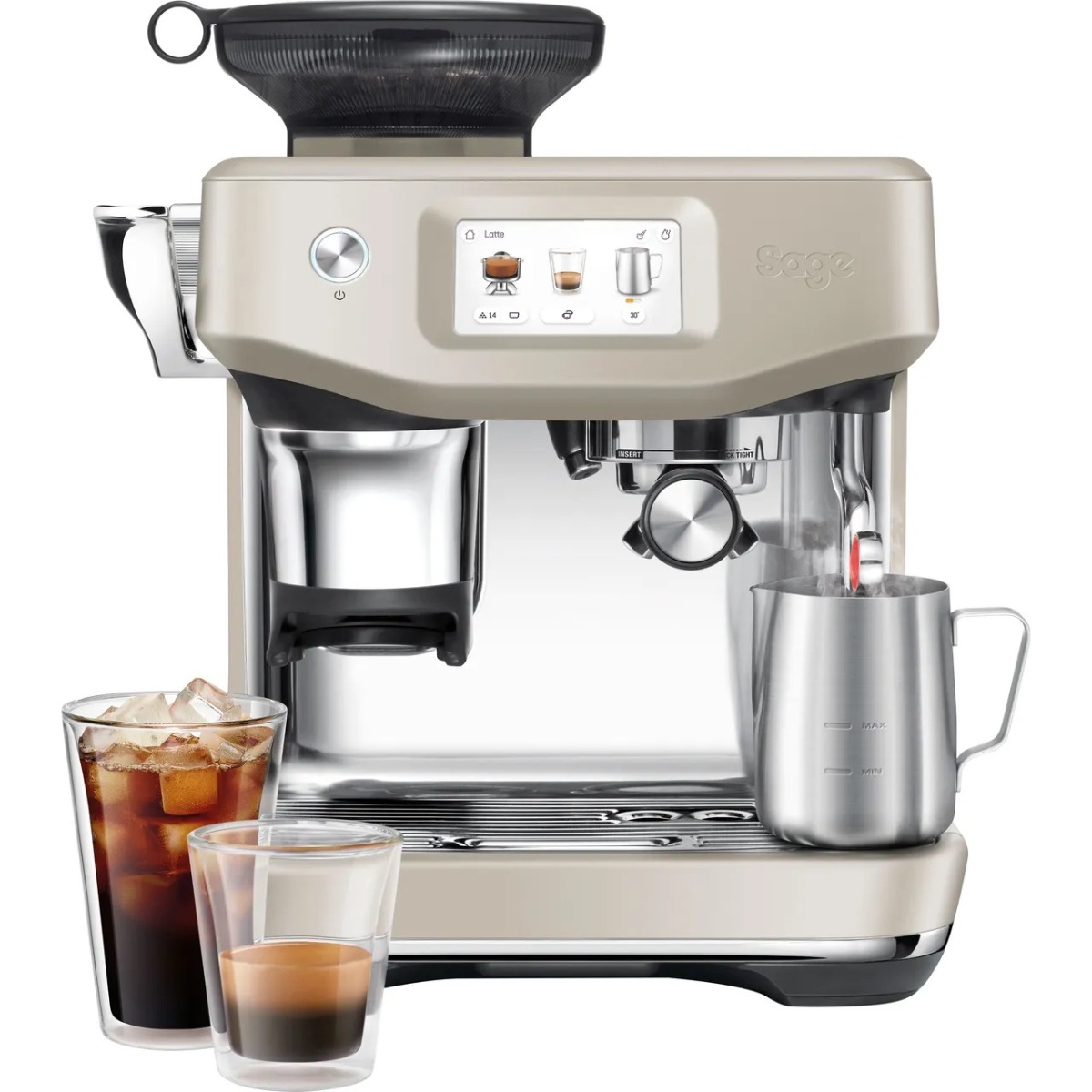 Sage SES882ALM4GUK1 The Barista Touch Impress Coffee Machine Almond Nougat