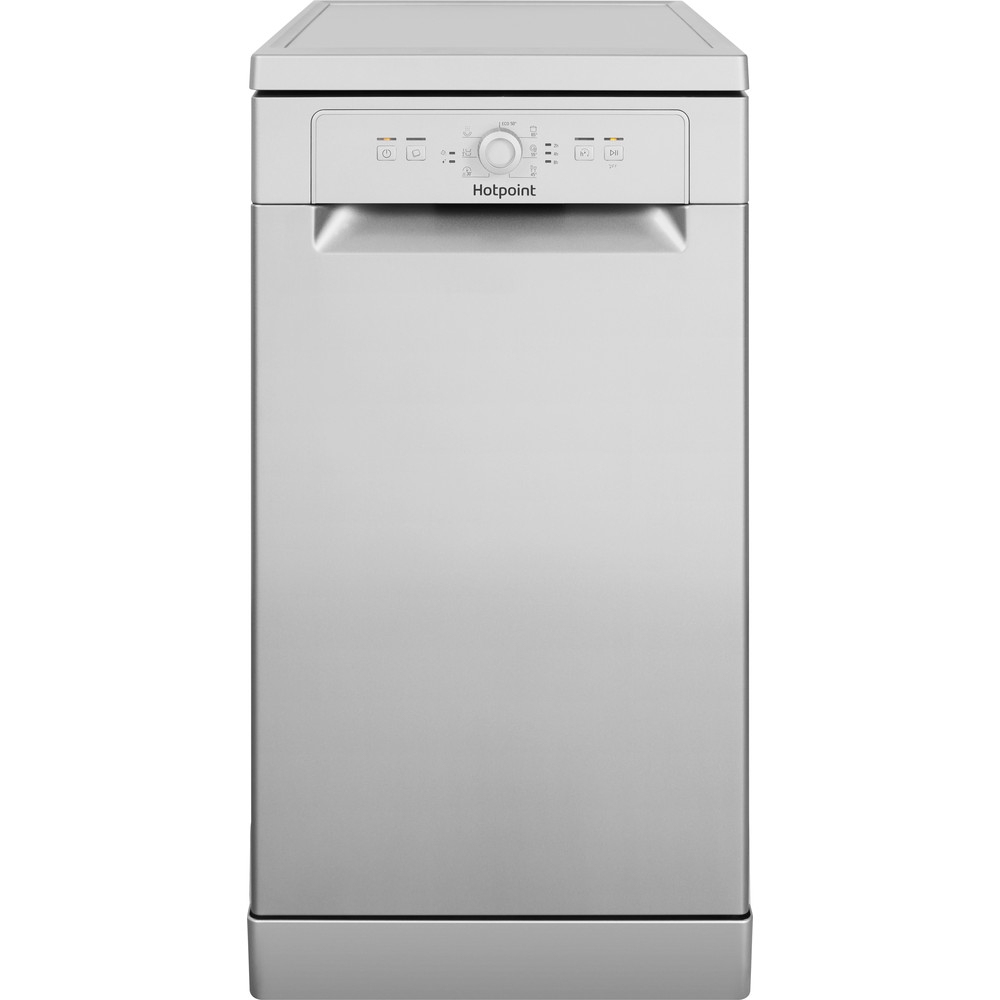 Hotpoint HSFE1B19S Freestanding Slimline Dishwasher Silver