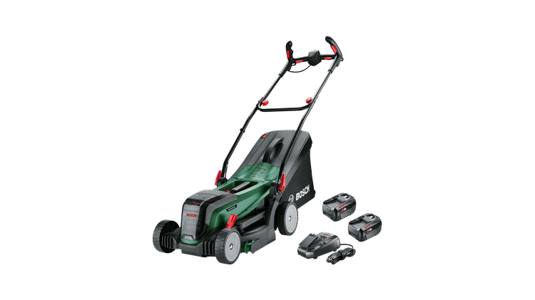Bosch Garden 06008B9E70 Universal Rotak 2x18V-37-550 (2x4.0Ah) Cordless Lawnmower