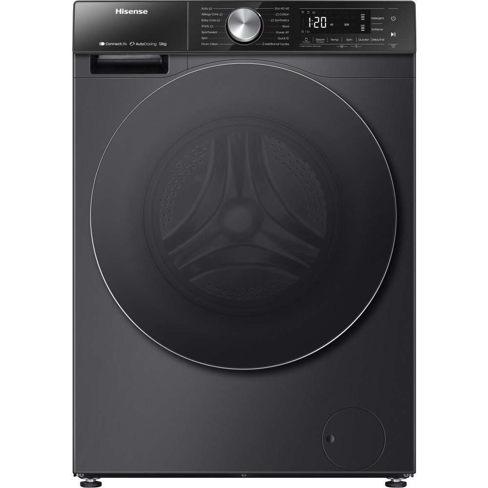 Hisense WF5S1245BB Freestanding 12kg Washing Machine - Black 