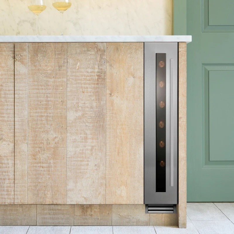 Caple WI159 Undercounter Single Zone Slimline Wine Cooler With Reversible Door Stainless Steel